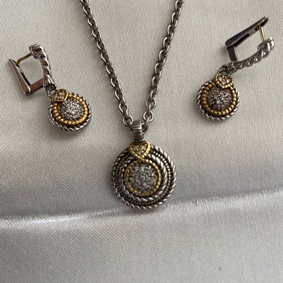Judith Ripka Jewelry - Judith Ripka Diamond Pave Necklace and Earrings